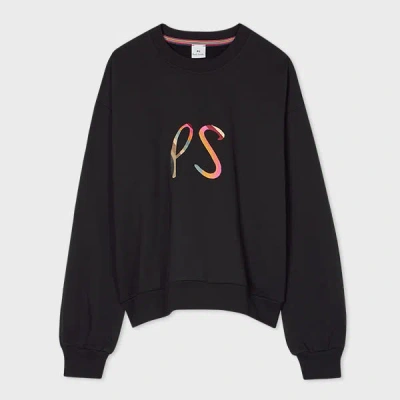 Ps By Paul Smith Women's Black 'swirl' Logo Sweatshirt