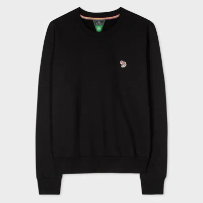 Ps By Paul Smith Women's Black Zebra Logo Cotton Sweatshirt