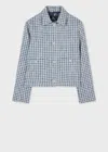 Ps By Paul Smith Women's Blue Cotton-blend Dogtooth Jacket In Blue