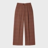 Ps By Paul Smith Women's Brown Check Trousers Orange In Brown
