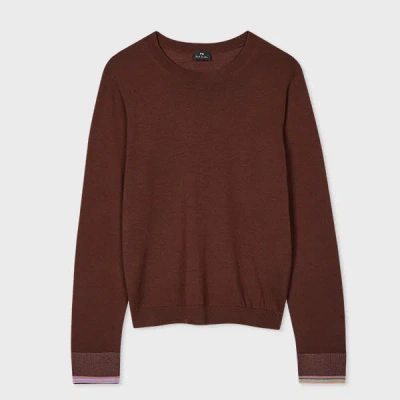 Ps By Paul Smith Women's Brown Knitted Crew Neck Sweater