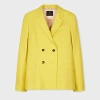 Ps By Paul Smith Ps Paul Smith Woman Blazer Yellow Size 6 Cotton, Elastane In Green