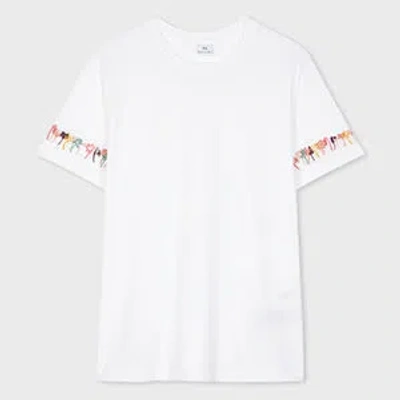 Ps By Paul Smith Women's Cotton White 'embroidered Flowers' T-shirt