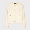 Ps By Paul Smith Women's Cream Boucle Cropped Jacket White In White