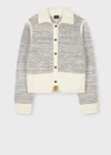 Ps By Paul Smith Women's Cream Collared Knitted Jacket White In White