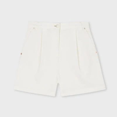 Ps By Paul Smith Women's Cream Denim 'happy' Shorts White