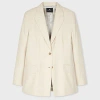 Ps By Paul Smith Women's Cream Pinstripe Two-button Blazer White In White