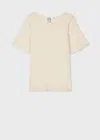 Ps By Paul Smith Women's Cream Silk-blend Fluted Top White In White