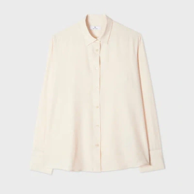 Ps By Paul Smith Women's Cream Silk-blend Shirt White In Neutral
