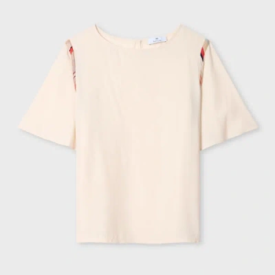 Ps By Paul Smith Women's Cream Top With Contrast Trim White