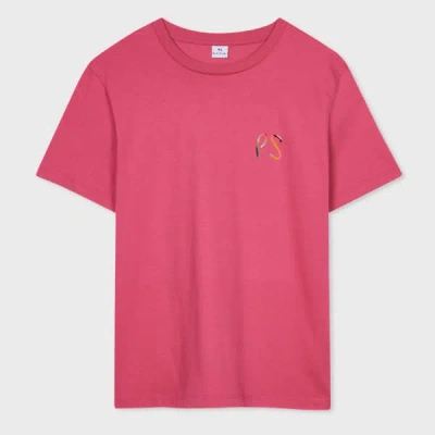 Ps By Paul Smith Women's Dark Pink 'swirl' Ps Logo T-shirt