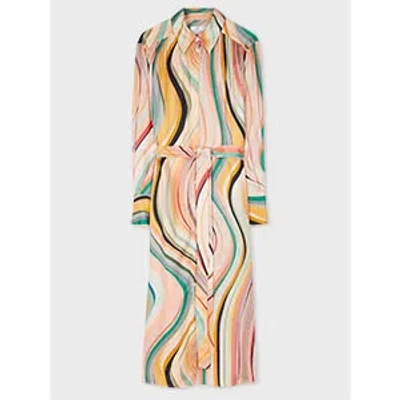 PS BY PAUL SMITH WOMEN'S 'DUSKY SWIRL' SHIRT DRESS MULTICOLOUR