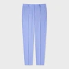Ps By Paul Smith Women's Dusty Blue Wool Hopsack Pleated Trousers In Blue