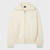 Ps By Paul Smith Women's Ecru Organic Cotton 'happy' Zip Cardigan White In White