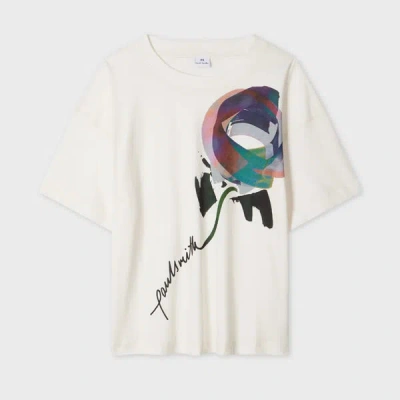Ps By Paul Smith Women's Ecru 'painted Spot' T-shirt White