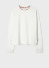 Ps By Paul Smith Women's Ecru Sweatshirt With 'swirl' Trim White In White