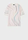 Ps By Paul Smith Women's 'faded Swirl' Short Sleeve Wool Knitted Top Multicolour In Multicolour