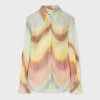 Ps By Paul Smith Women's 'gradient Wave' Crinkle Georgette Blouse Multicolour In Multicolour