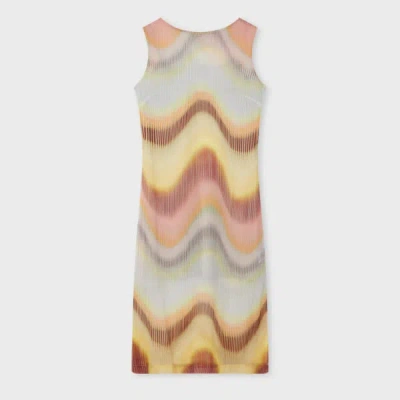 Ps By Paul Smith Women's 'gradient Wave' Crinkle Georgette Sheer Sleeveless Dress Multicolour