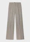 Ps By Paul Smith Women's Grey Textured Check Wide-leg Trousers White In Brown