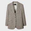 Ps By Paul Smith Women's Grey Textured Check Wool-blend Blazer White