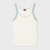 Ps By Paul Smith Women's Ivory Cotton Contrast Overlock Knitted Vest White In White