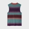 Ps By Paul Smith Women's Knitted Stripe Sleeveless Top Blue