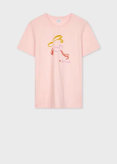 Ps By Paul Smith Women's Light Pink 'rainbow Bunny' T-shirt
