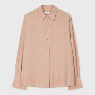Ps By Paul Smith Women's Light Pink Silk-blend Blouse