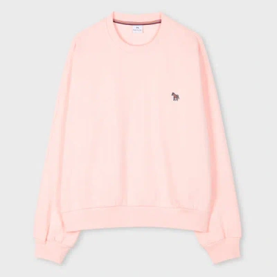 Ps By Paul Smith Women's Light Pink Zebra Logo Cotton Sweatshirt