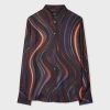 Ps By Paul Smith Women's 'midnight Swirl' Satin Georgette Shirt Blue In Multi