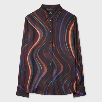 Ps By Paul Smith Women's 'midnight Swirl' Viscose Shirt Red
