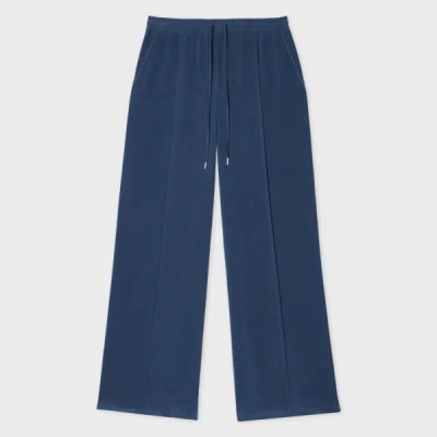 Ps By Paul Smith Women's Modal-blend Crêpe Steel Blue Trousers