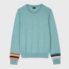 Ps By Paul Smith Women's Multi Colour Zig Zag Sleeve Sweater Blue In Blue