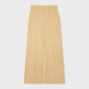 Ps By Paul Smith Women's Muted Yellow Wool Wide-leg Trousers
