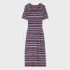 Ps By Paul Smith Women's Navy And Purple Stripe Pleated Rib Knit Dress Blue In Blue