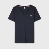 Ps By Paul Smith Women's Navy Blue V-neck Zebra T-shirt In Blue