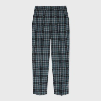 Ps By Paul Smith Women's Navy Check Wool-blend Trousers Blue