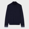 Ps By Paul Smith Women's Wool Navy Knitted Roll Neck Sweater Blue In Blue
