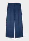 Ps By Paul Smith Women's Navy Wool-hopsack Wide Leg Trousers Blue In Blue