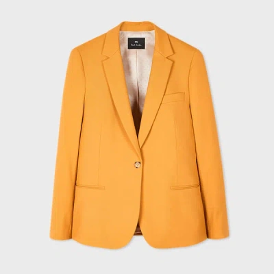 Ps By Paul Smith Women's Ochre Wool Hopsack Blazer Yellow