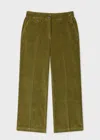 Ps By Paul Smith Women's Olive Cord Cropped Trousers Green In Green