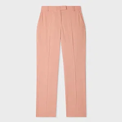 Ps By Paul Smith Women's Pink Slim-fit Wool-blend Trousers Brown