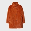 Ps By Paul Smith Women's Rust Orange Faux Fur Coat Brown In Orange