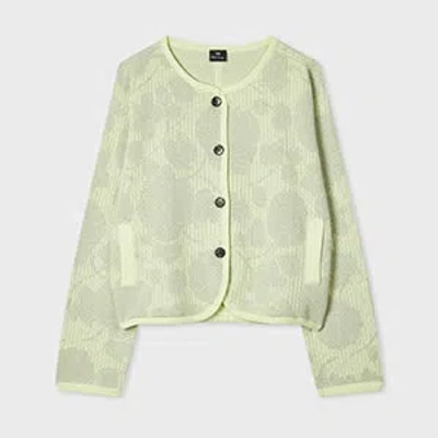 Ps By Paul Smith Women's Sage Jacquard Floral Cardigan Green