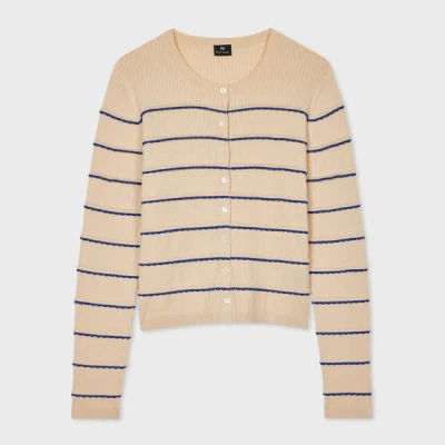Ps By Paul Smith Womens Knitted Cardigan Button Thru White