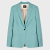 Ps By Paul Smith Women's Sea Green Wool Blazer Blue In Blue