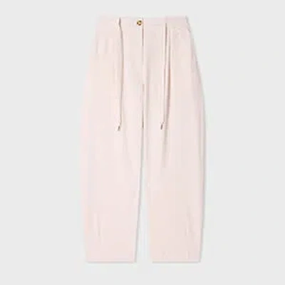 Ps By Paul Smith Women's Stripe Seersucker Trousers White In Pink