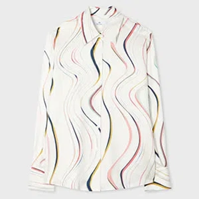 Ps By Paul Smith Women's 'swirl' Shirt White In Brown