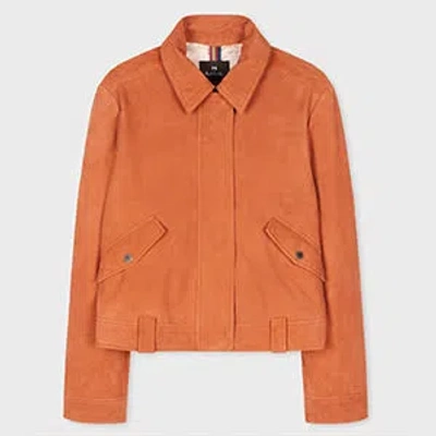 Ps By Paul Smith Women's Terracotta Suede Jacket Orange